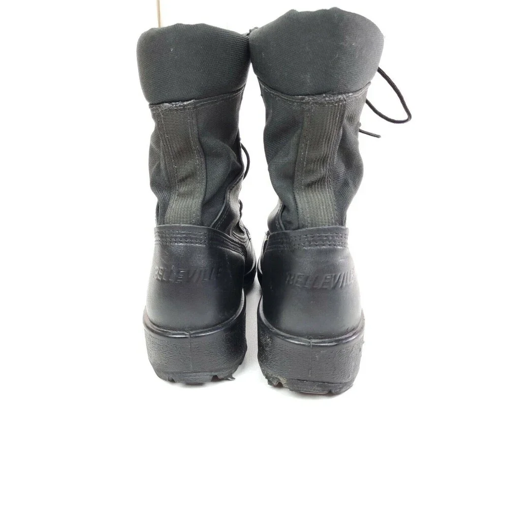 Belleville Black Leather Combat Boots Mens Size 5 W ASTM F 2413-05 Steel Toe